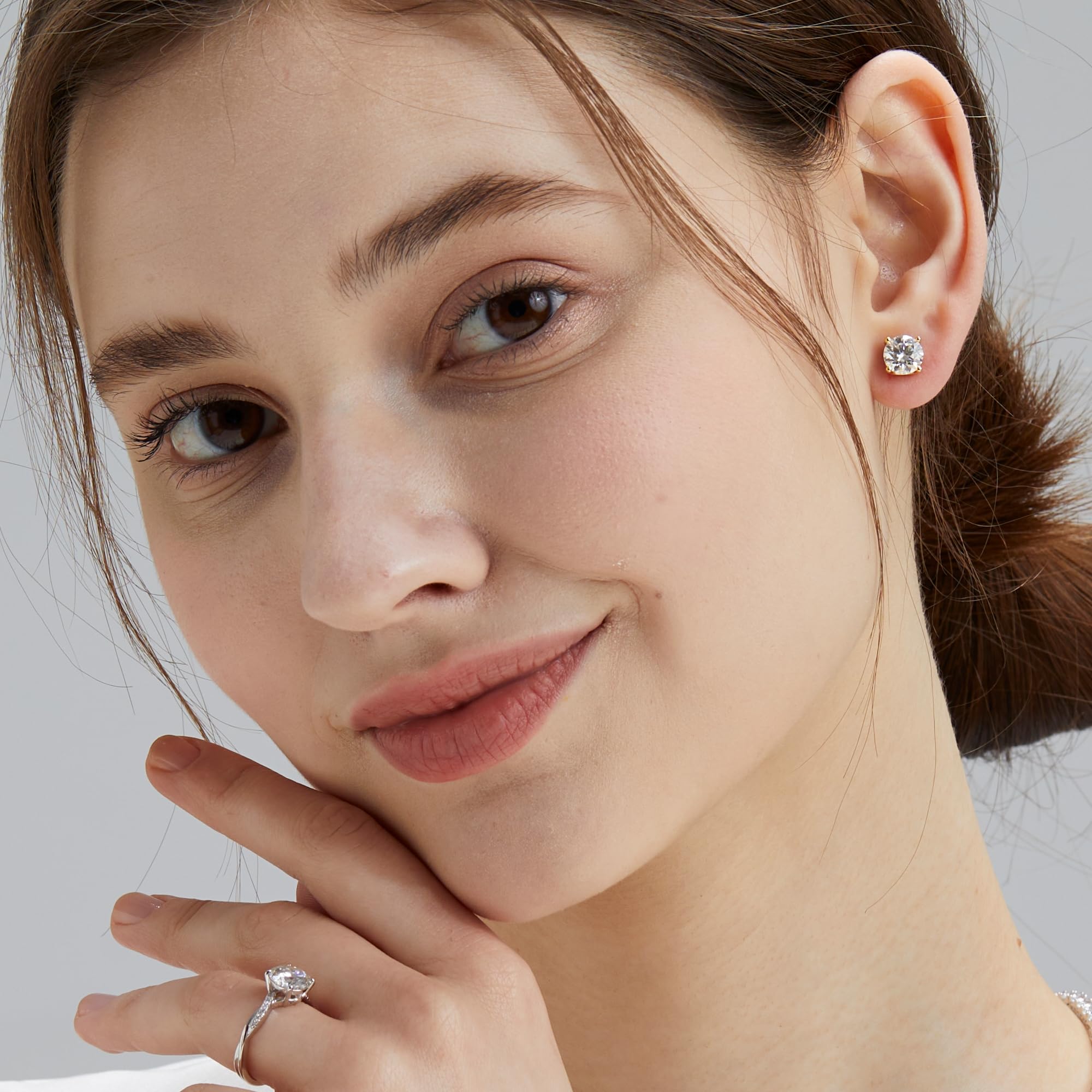 diamond earrings lab stud 3ct