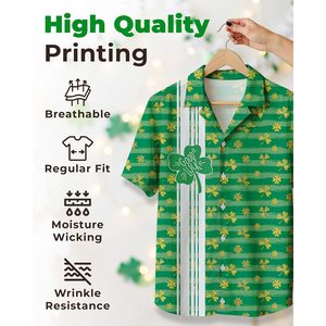 เสื้อเชิ้ตแขนสั้นผู้ชายลายไอริชสำหรับวันเซนต์แพทริกแบบสั่งทำพิเศษ พร้อมชื่อและหมายเลขส่วนตัว - Product Image 2