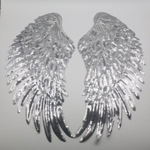 Nouveau Style Angle <span class=keywords><strong>Wing</strong></span> Bling Bling Applique Perles Paillettes Gros T-shirt Patchs - Product Image 1