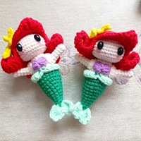 Pendentif Poupée Princesse au Crochet Fait Main, Décoration Sirène Tricotée, Design Art Déco, Forme de Personnage - Pour Mariage, Remise de Diplôme, Ramadan