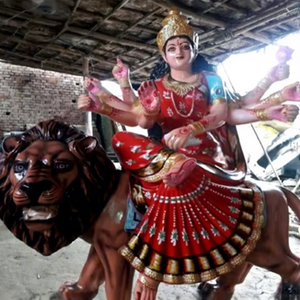 Statues en fibre de verre Durga Mata/Sherawali, design moderne, durables, décoration pour événements de mariage, statues traditionnelles en fibre pour les États-Unis - Product Image 1