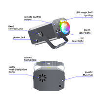 Lumières de boule magique laser LED à télécommande sonore, éclairage de scène de fête disco, projecteur de faisceau laser