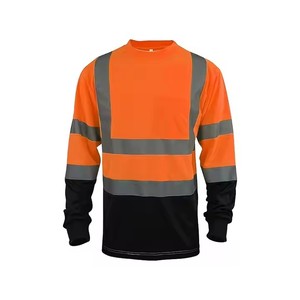 Safety Vest Long Sleeve Reflective <b>T</b>-<b>Shirt</b> Bright Construction Workwear Made of Nylon and Polyester Customizable with Logo - Product Image 1