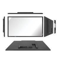TV Cermin Pintar 55 Inci 4K Tahan Air dengan Kontrol Suara webOS Bingkai Hitam untuk Kamar Mandi Hotel