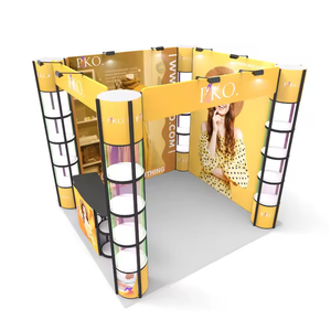 Impresión personalizada 10x10, stand de exhibición de feria comercial, Torre giratoria sin herramientas, configuración rápida, portátil y reutilizable para publicidad de exposiciones - Product Image 2