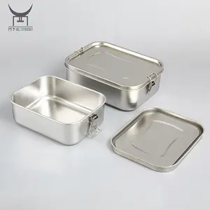 1/2/3 Compartments 304 Stainless Steel Lunch Box Food Container Bento Sealed Leak For Students Lunch