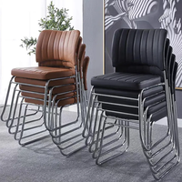 Chaise de bureau ergonomique noire empilable de haute qualité à prix avantageux pour le bureau à domicile et le salon