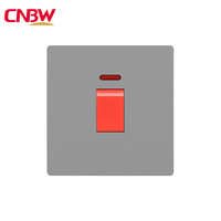 Interrupteur de climatiseur mural 45A UK Standard Home/Hotel Modern Design Interrupteur ca 45a avec interrupteur neonl light dp