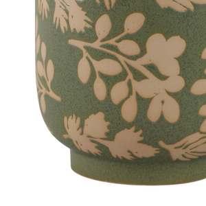 Set di due vasi in gres con motivo a foglie verdi per uso interno ed esterno - Product Image 6