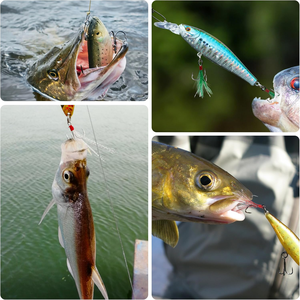 120 hameçons triples à plumes, courbés et ronds, avec anneaux fendus <span class=keywords><strong>pour</strong></span> <span class=keywords><strong>la</strong></span> fabrication de leurres spinner, spoon et crankbait, <span class=keywords><strong>pour</strong></span> eau salée et eau douce - Product Image 6