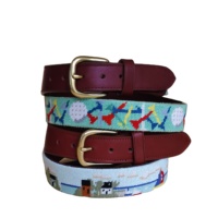 Sabuk fashion gesper kulit sapi sabuk gesper logam kulit sapi kulit sapi desain kustom sporty Golf