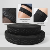Pita Elastis Silikon Tenun dengan Cengkeraman Kuat, Pita Anti-Selip Custom, Webbing Premium Bermotif untuk Wig, Pakaian, Topi, BH & Aksesoris Jahit