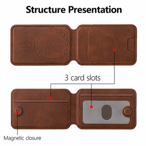 <span class=keywords><strong>Porte</strong></span>-cartes magnétique universel à 3 emplacements, portefeuille MagSafe pliable avec béquille, portefeuille de téléphone pour cadeau d'entreprise ou de bureau - Product Image 3