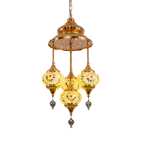 Style turc style bohème fait à la main mosaïque galvanoplastie or français ou lustre en bronze vert