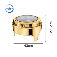 Commerciële roosgouden 201 roestvrijstalen 6L alcoholbrander met anti-jam ontwerp, 50 tot 70°C catering voedselwarmer/chafing dish