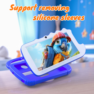 7-inch trẻ em Tablet PC silicon trường hợp thiết kế di động 2 + 32GB Android 12 Quad Core giáo dục trẻ em phim hoạt hình Hình ảnh máy tính bảng - Product Image 4