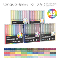 Lot de 45 stylos gel effaçables en plastique, assortiment complet, pointe 0,6 mm, stylos à friction professionnels pour l'art, l'école, le bureau, vente en gros
