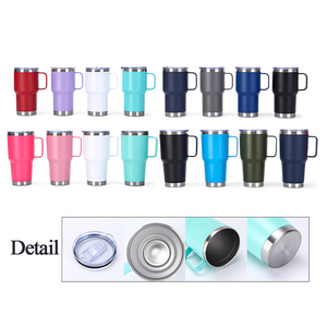 Vaso Térmico de Acero Inoxidable de 20 oz con Doble Pared y Aislamiento al Vacío, con Asa, Antiderrames, Libre de BPA, Clásico <span class=keywords><strong>para</strong></span> Oficina, <span class=keywords><strong>para</strong></span> Bebidas Calientes - Product Image 1