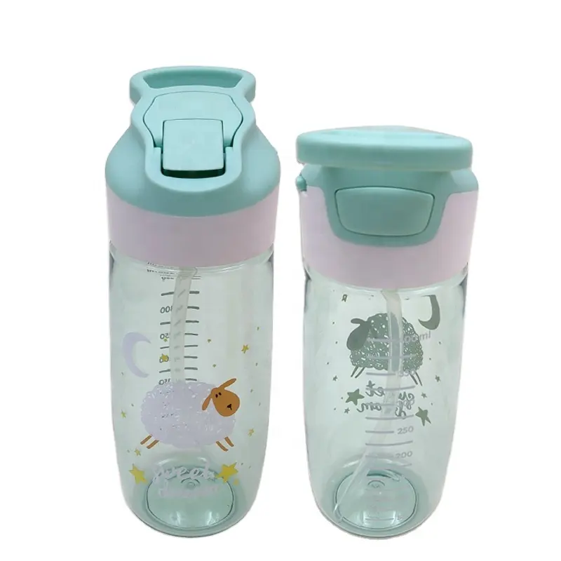 Ningbo Longwell Water Bottle Toddler Straw Thick Tritan Factory OEM Wholesale Drinking Water Bottles Printed Custom Drink Cups