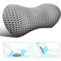 Coussin de soutien lombaire en mousse à mémoire de forme respirante en forme de papillon pour chaise de bureau et siège de voiture