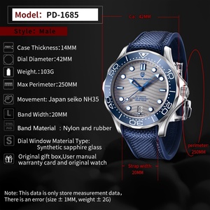Reloj PAGANI DESIGN 1685 para Hombre, de Lujo, Automático, Mecánico, con Cristal de Zafiro, Sumergible 200M, Deportivo, Luminoso, con Movimiento Japonés - Product Image 2