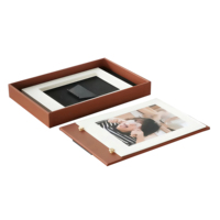 Cadre en cuir PU de style nordique fait main élégant - Haut de gamme, réglable, pour boîte photo décorative destinée aux designers d'intérieur