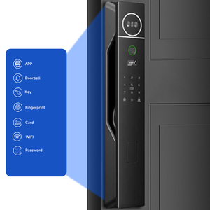 图雅无线铝3D脸实时可视对讲电子数字密码指纹卡钥匙智能锁玻璃门 - Product Image 3