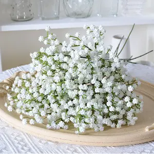 wholesale preserved faux white floral wedding arrangement dried baby breath gypsophilia flower artificial bulk