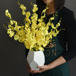 Fleurs artificielles jaunes en soie, orchidées Oncidium, 90 cm de haut, décoratives pour salon et chambre - Product Image 3