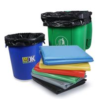 Grands sacs poubelle jetables en maille PE résistants de 13, 39, 55 gallons, 120 litres, sacs poubelle noirs imprimés en gravure