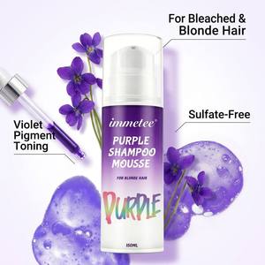 <span class=keywords><strong>Mousse</strong></span> Shampooing Violet 150ml, <span class=keywords><strong>Mousse</strong></span> Tonifiante Couleur Violette, Adapté aux Cheveux Blonds et Argentés Décolorés, Élimine les Tons Jaunes OEM - Product Image 6
