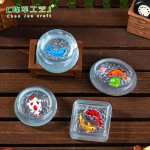 Miniatura de paisaje en miniatura Weij, pecera de simulación, casa para peces <span class=keywords><strong>Koi</strong></span>, accesorios decorativos DIY, pequeño adorno de escritorio. - Product Image 2