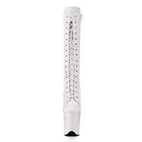 Bottes de pole dance personnalisées à lacets, hauteur genou, talon épais, tige en PVC, semelle extérieure en ABS, respirantes, antidérapantes, chaussures de danse exotique