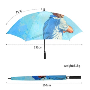 Promotional Full Print UV Protect Straight Pongee Golf <b>Umbrellas</b> Logo Custom Semi-Automatic Opening 130cm Large Wholesale Rain - Product Image 3