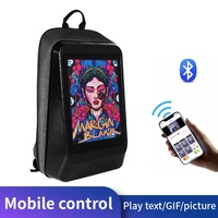 LOY T4 Mochila LED Programable Control APP Pantalla Digital Impermeable, Para Mujer Hombre Moto Mochilas Publicidad Exterior