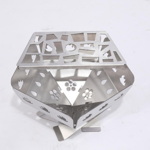 Folding <b>Fire</b> <b>Pit</b> Stainless Steel <b>Portable</b> Outdoor Firewood Grill Modern Design For Camping Barbecue - Product Image 2