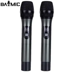 Kablosuz mikrofon profesyonel M2 2 kanal 600-690MHZ frekans Karaoke kablosuz mikrofon