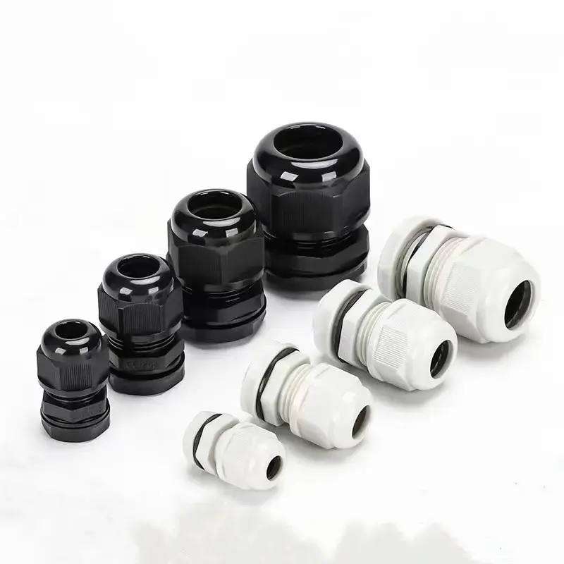 Excellent Quality M16 M20 M50 metric thread white nylon cable glands connector IP68 waterproof electrical plastic cable glands