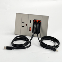 Panel eléctrico de pared, enchufe múltiple, placa de PC, Color gris, uso hospitalario, Cable retráctil, toma USB de corriente nominal de 16A