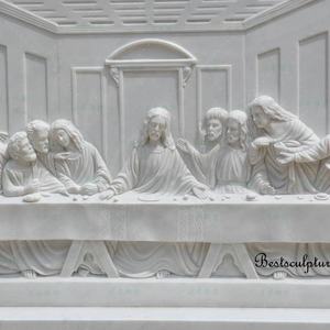Famosa catedral cristiana talla de piedra 3D colgante de pared mármol relieve Última Cena escultura religiosa - Product Image 3