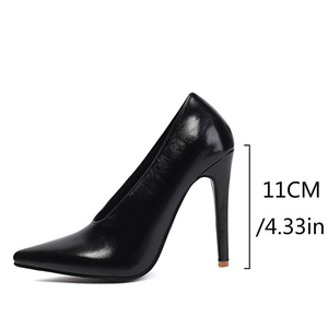 Big Size 47 Women Pointed Toe Zebra Print Shoes High Thin Heels Sandals Dress Stiletto Wide Feet V-Shaped Cut <b>Pumps</b> - Product Image 6