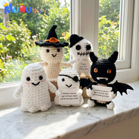 Poupée fantôme au crochet, styles variés, jouet effrayant d'Halloween, figurine amigurumi en coton au lait avec yeux de chauve-souris, cadeaux de fête, cadeau de vacances