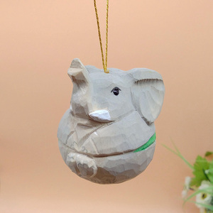 Artigianato in legno animali selvatici giraffa elefante decorazione natalizia legno albero di natale appesa ornamento - Product Image 2