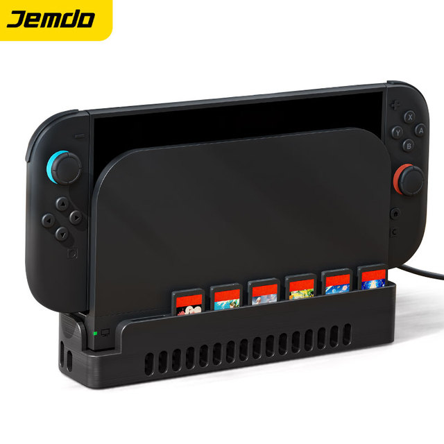 Jemdo Elevates the Cooling Fan Base for Nintendo Switch 2 Console with a 3D Printed logo Plastic Game Stand Card Slot