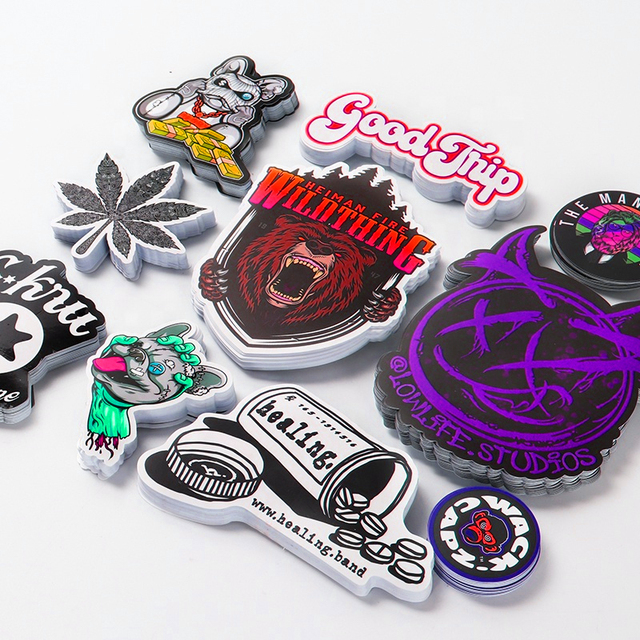 Adhesive Matte Black 3m 3d Die Cut Waterproof 50 Cartoon Stickers Custom Logo Aesthetic Vsco Reflective Removable Vinyl Sticker