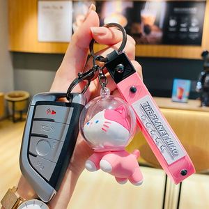 2024 High Quality Fashion Key Chain <b>Keyring</b> Pendant 3D Soft PVC Creative <b>Cute</b> Planet Cat Keychain - Product Image 3