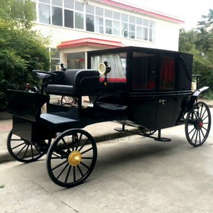 Customized Electric Royal Horse Carriage Black Steel Structure 6-Person Capacity Solid <b>Rubber</b> Tires for Wedding & Sightseeing - Product Image 1