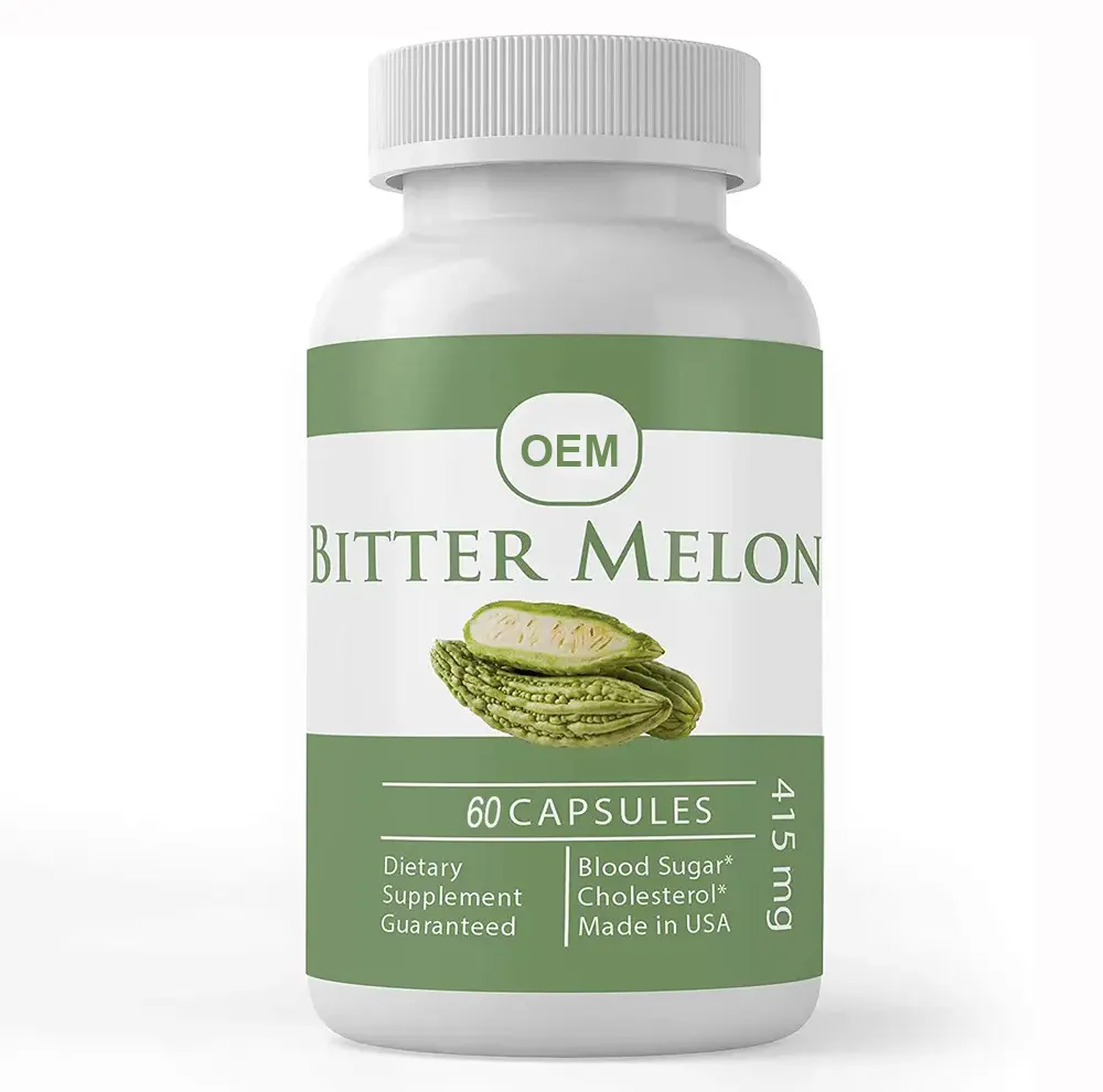 Etiqueta privada Suplementos herbales Vitaminas orgánicas Cápsula de melón amargo para azúcar en sangre saludable