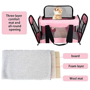 Housse <span class=keywords><strong>de</strong></span> transport pour <span class=keywords><strong>chat</strong></span>-Pet Carrier Airline Approved Breathable Pet Travel Carrier Amovible Fleece Pad - Product Image 5