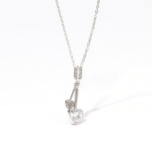 Collar con Colgante de Corazones de Circonio, Diseño Deportivo y Moderno, Estilo Coreano, Accesorios para Mujer, Venta al Por Mayor - Product Image 5
